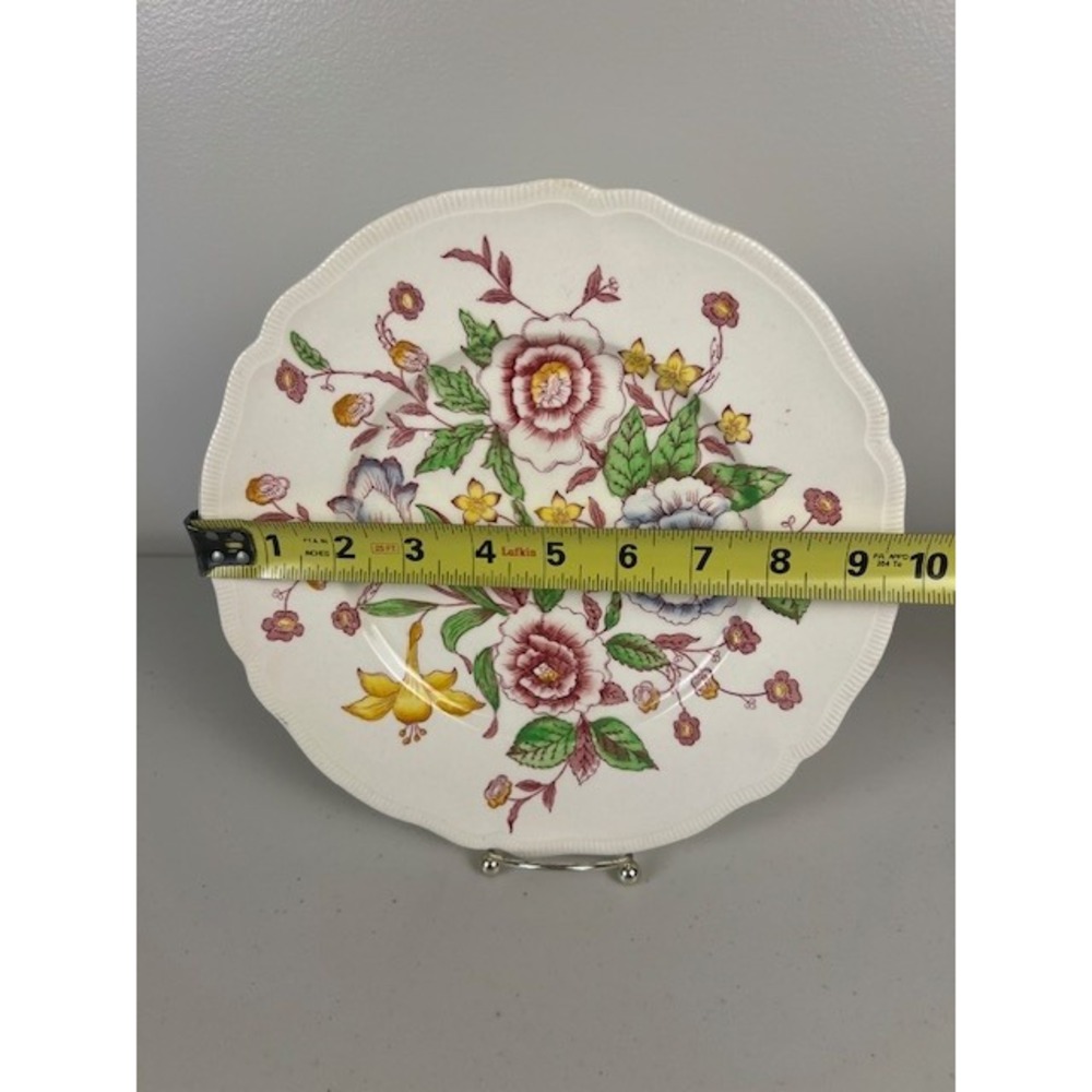 Johnson Brothers English Bouquet Dinner Plate Floral Scalloped Rim 10 In England - Picture 4 of 7